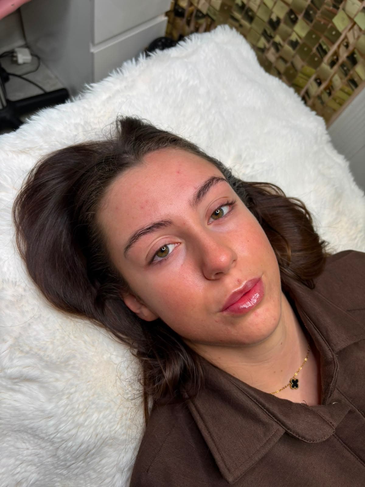 Before brow lamination — natural, unshaped brow